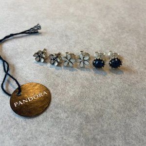 Pandora Sterling Silver Earrings Bundle